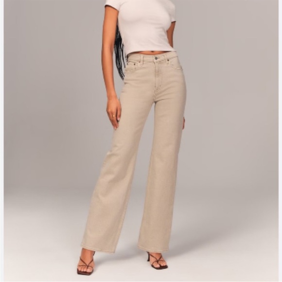Abercrombie & Fitch Denim - Abercrombie High Rise 90s Relaxed Jeans In Oat Size 29/8r